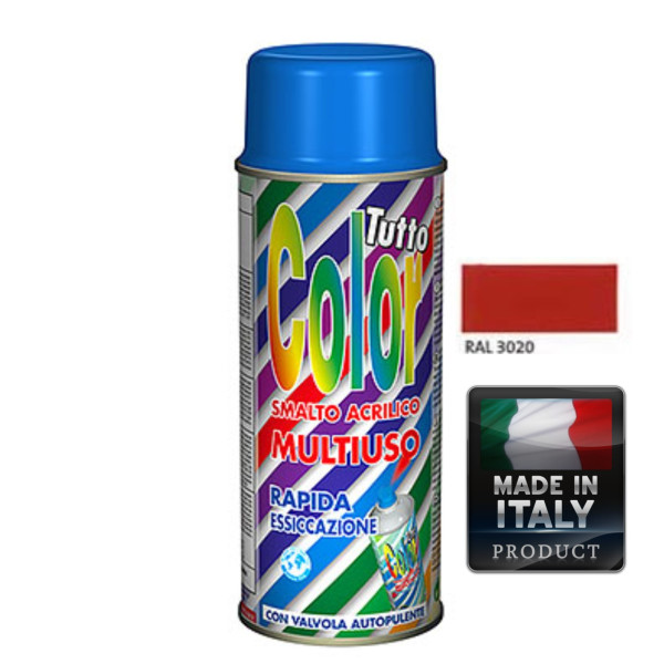 Vopsea Spray Multisuprafete Rosu RAL 3020 Tuttocolor Macota 400ml