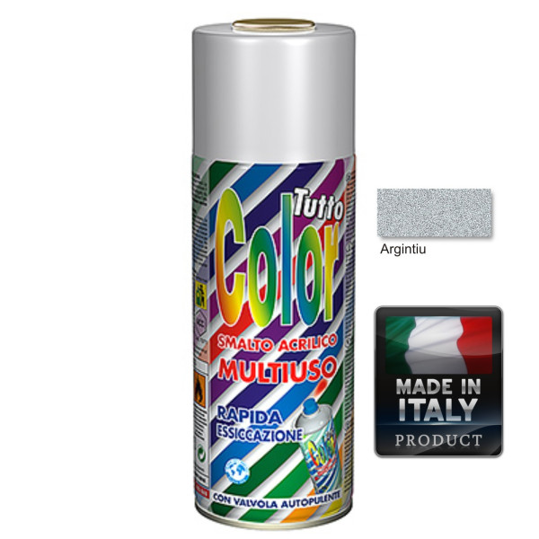 Vopsea Spray Argintiu Tuttocolor Macota 400ml.