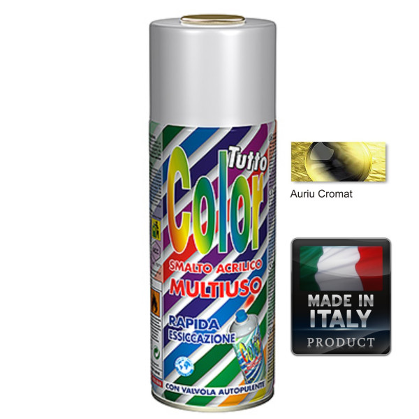Vopsea Spray Auriu Cromat Tuttocolor Macota 400ml.