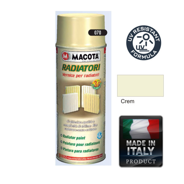 Vopsea Spray Radiatoare Si Calorifere Crem Macota 400ml.