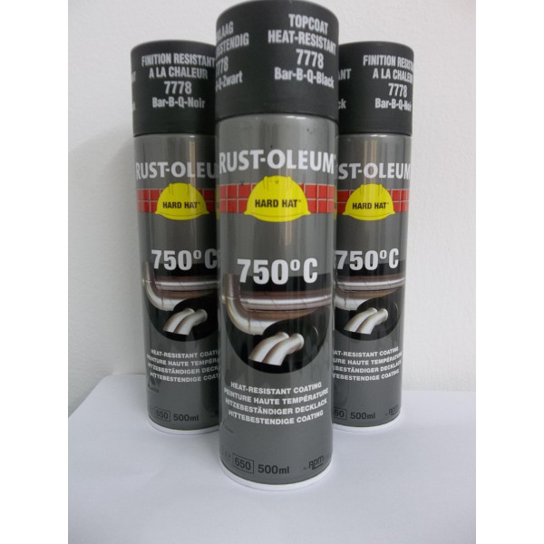 Vopsea termorezistenta 750°C. Spray Neagra Rust Oleum 500ml