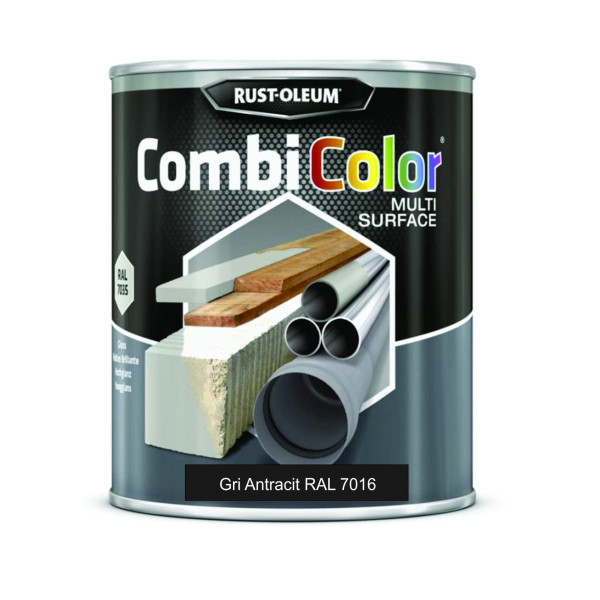 Vopsea CombiColor Multi-Suprafete Gri Antracit Ral 7016 Lucios 750 ml
