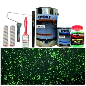 Set Vopsea Epoxidica Neagra RAL 9005-Chipsuri Verzi