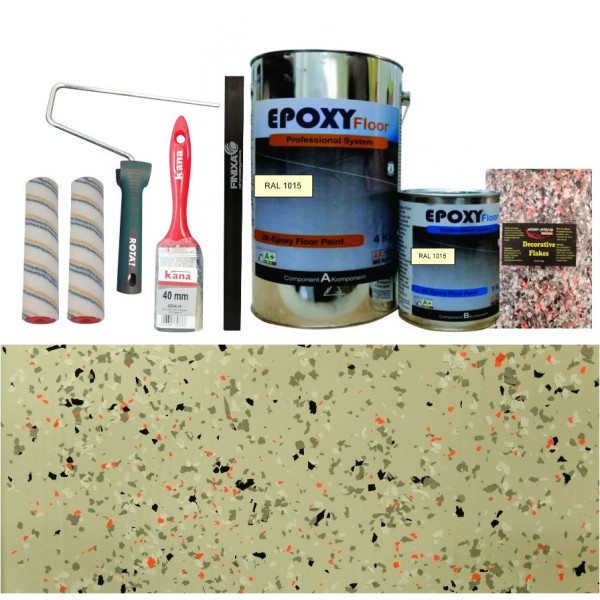 Set Vopsea Epoxidica Crem Orange Granite