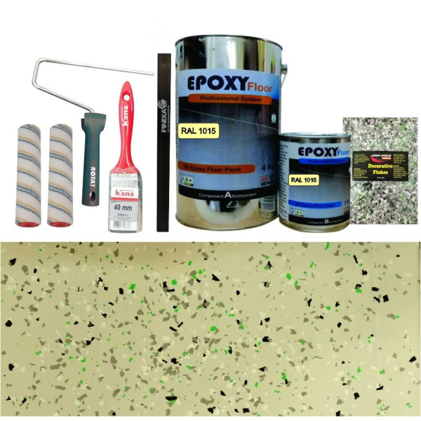 Set Vopsea Epoxidica Crem Green Granite