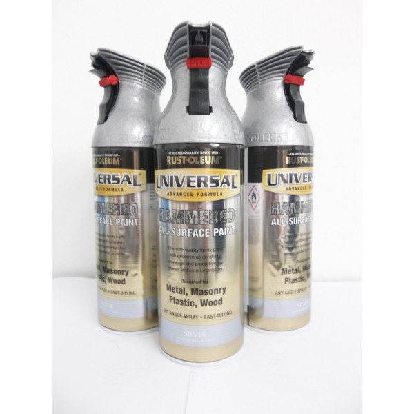 Vopsea Spray Universal Argintiu Lovitura De Ciocan 400ml