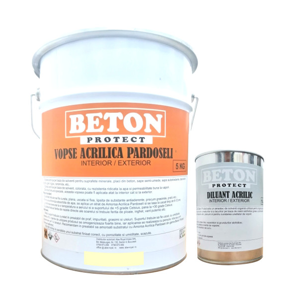 Vopsea Beton Exterior, Crem, Beton Protect, 5 Kg