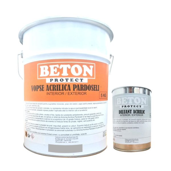 Vopsea Beton Exterior, Gri, Beton Protect, 5 Kg
