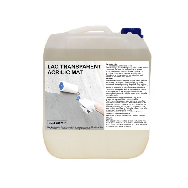 Lac Acrilic Transparent Mat 5 Litri