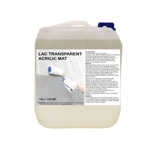 Lac Acrilic Transparent Mat 10 Litri