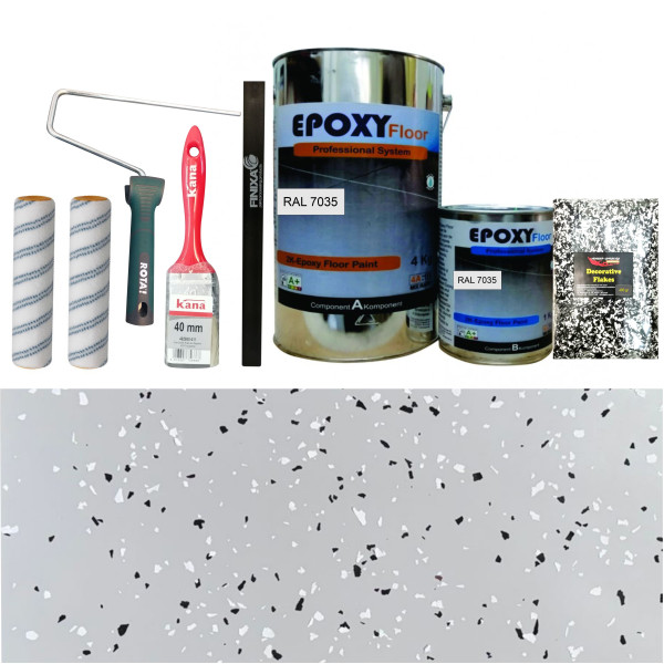 Set Vopsea Epoxidica Gri Deschis Granite