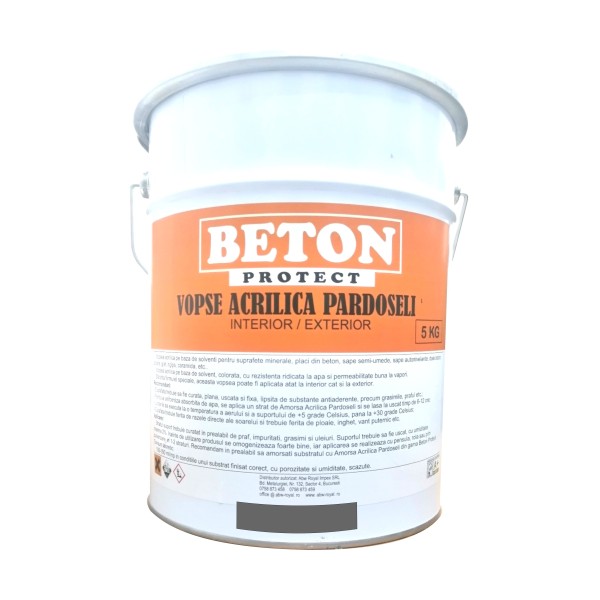 Vopsea Beton Exterior, Gri Antracit, Beton Protect, 5 Kg