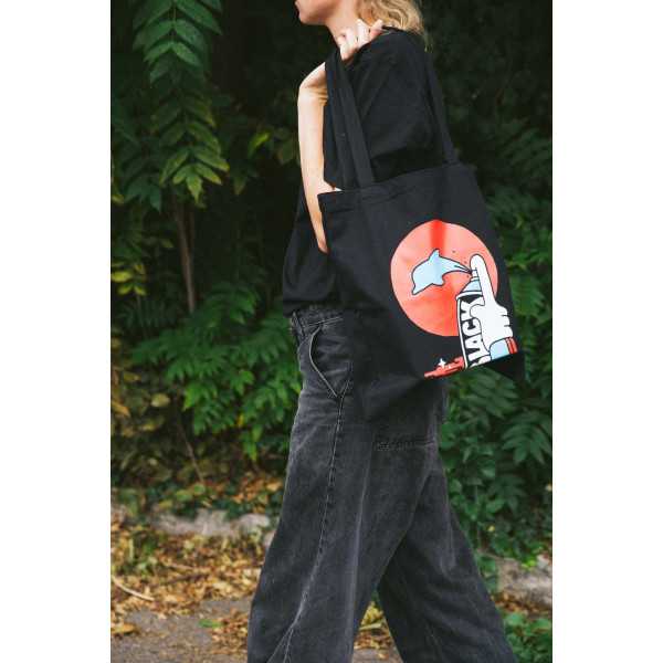 Sacosa, BagCotton Dolphin, Black, Montana