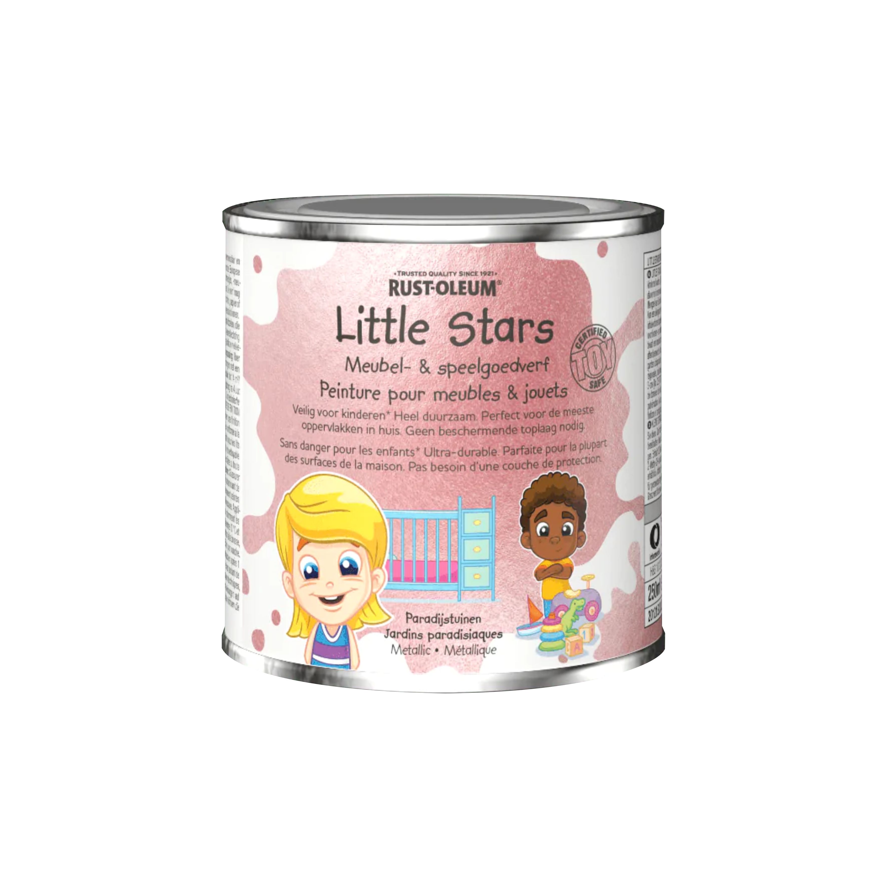 Vopsea metalizata mobilier si jucarii, Rust-Oleum, Little Stars, Paradise Gardens, Roz, 250 ml