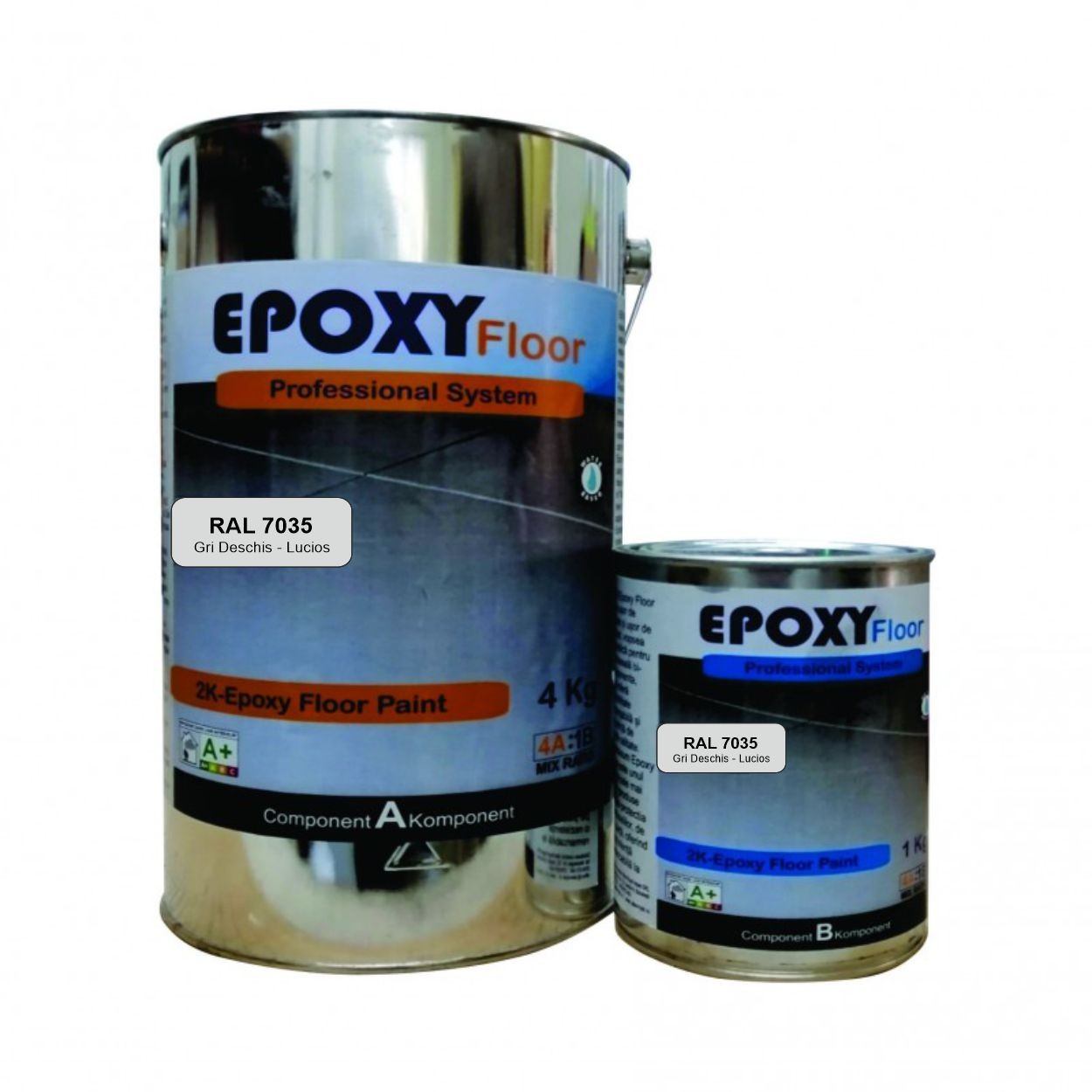 Vopsea Epoxidica Garaj Gri Deschis RAL 7035-Trafic Auto 5 Kg Epoxy Floor