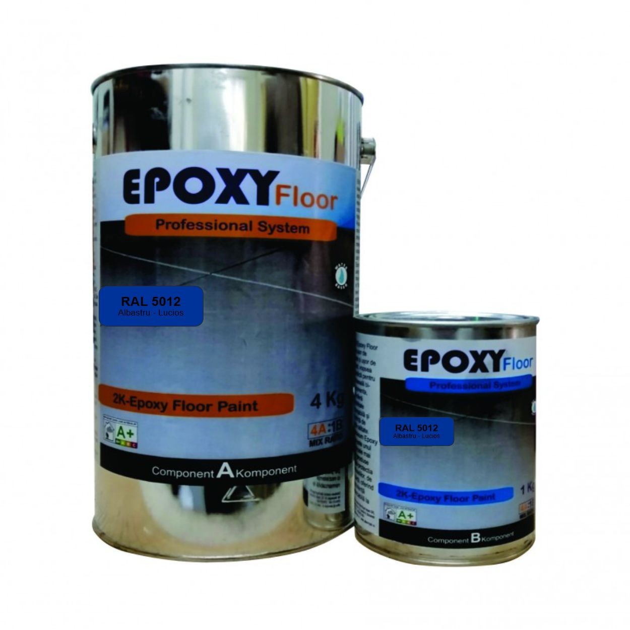 Vopsea Epoxidica Garaj Albastru RAL 5012-Trafic Auto 5 Kg Epoxy Floor
