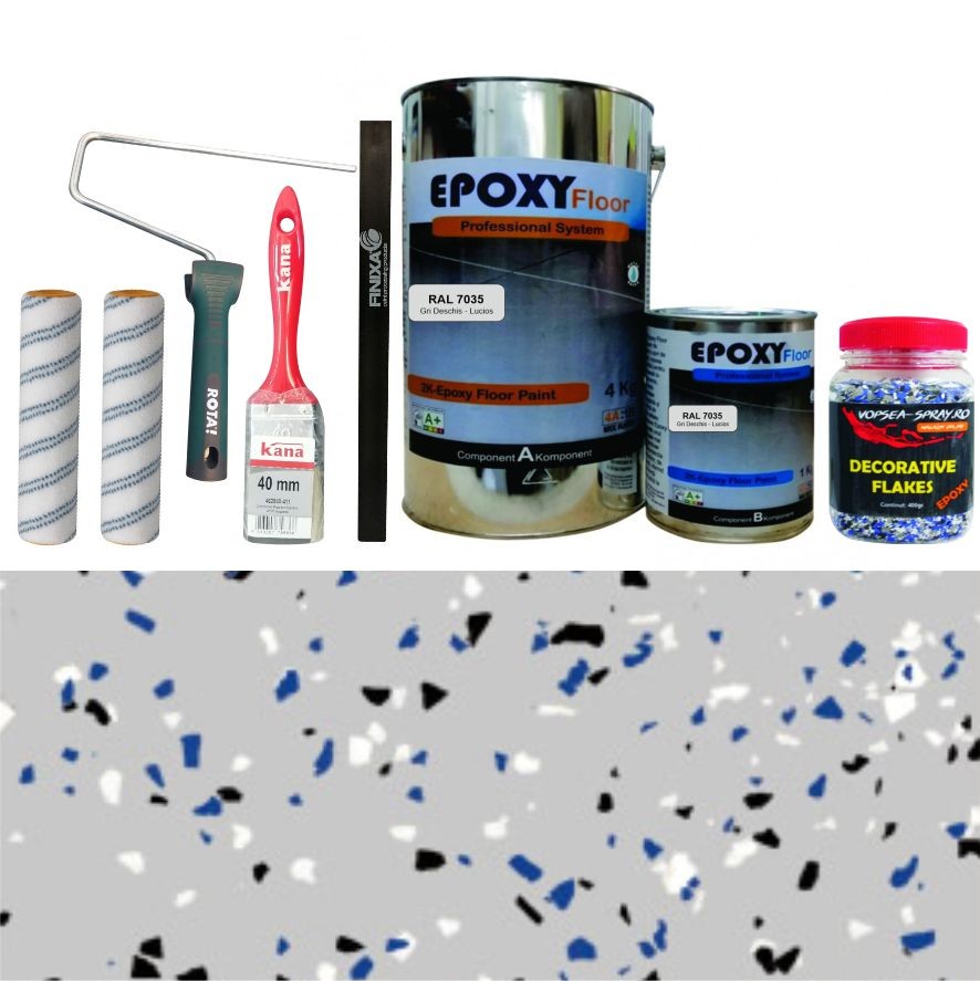 Set Vopsea Epoxidica Gri Deschis RAL 7035