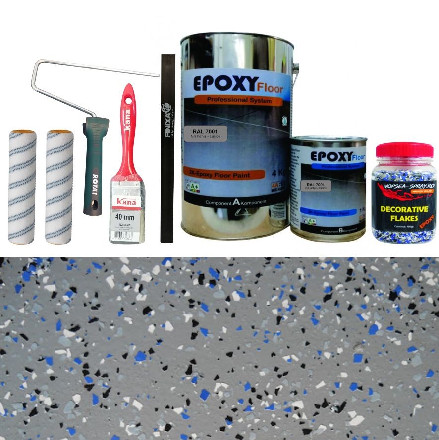 Set Vopsea Epoxidica Gri Inchis RAL 7001