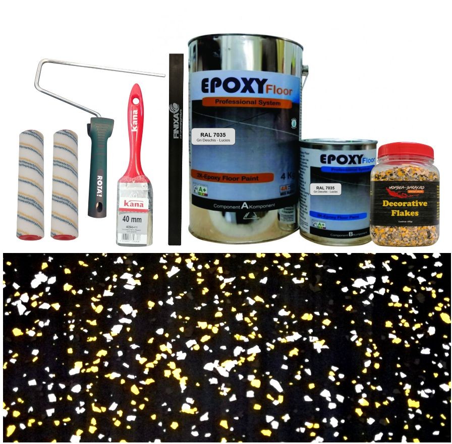 Set Vopsea Epoxidica Neagra RAL 9005-Chipsuri Crazy Yellow
