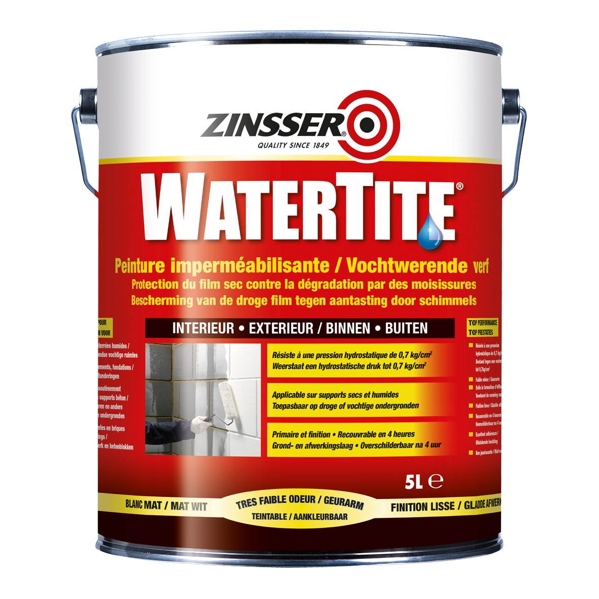 Vopsea Impermeabila, Zinsser Watertite, 5 Litri