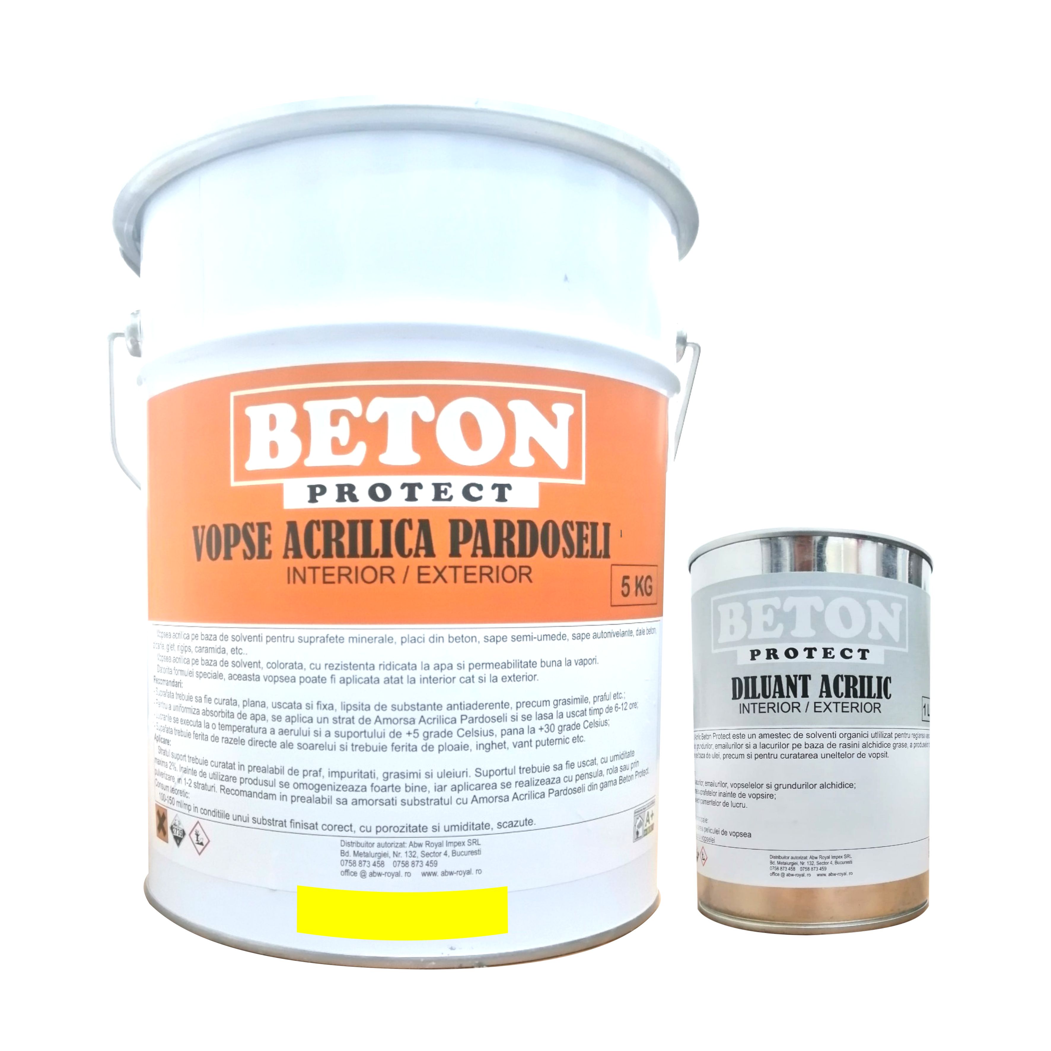 Vopsea Beton Exterior, Galben, Beton Protect, 5 Kg