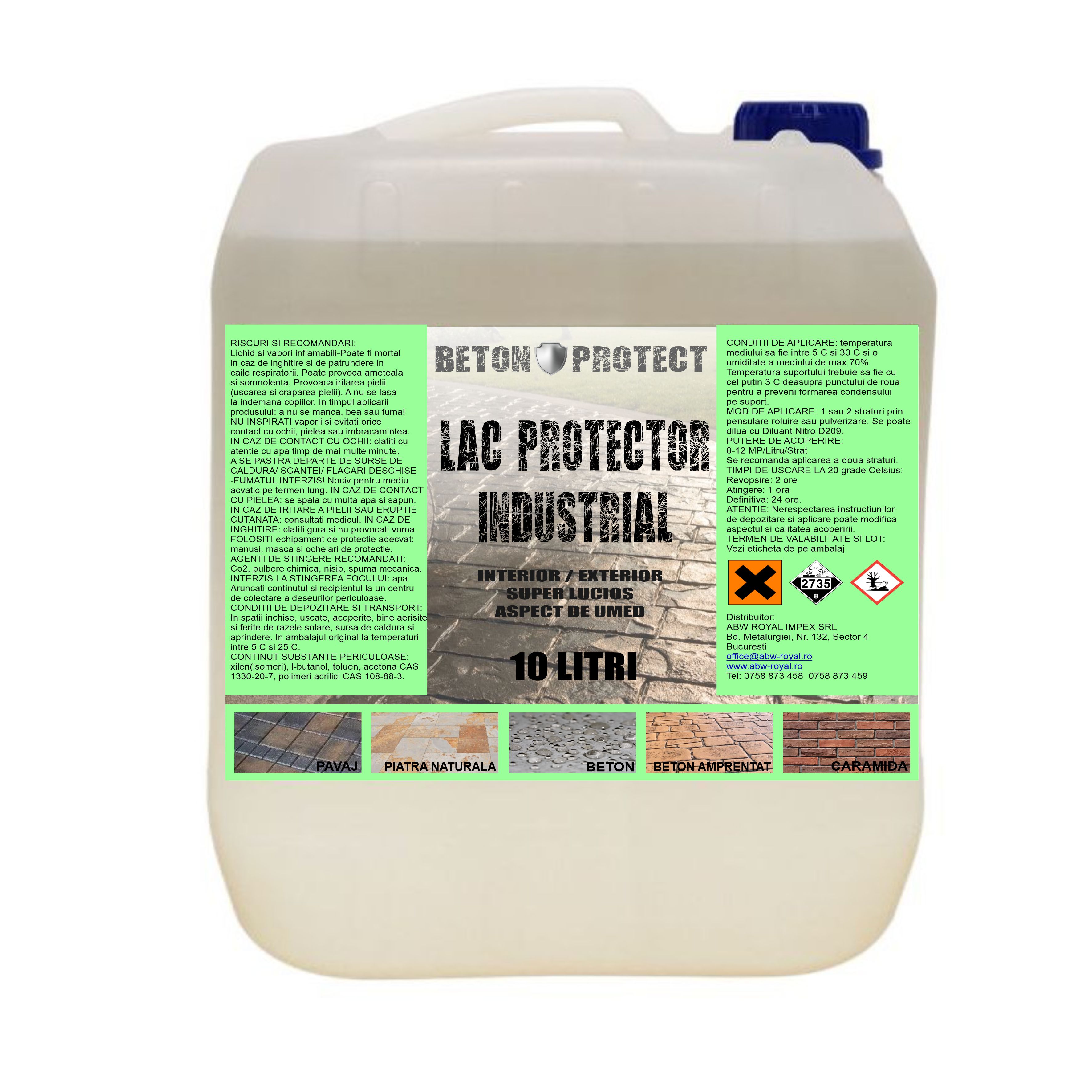 Lac Transparent Pentru Beton, Beton Protect, 10 Litri