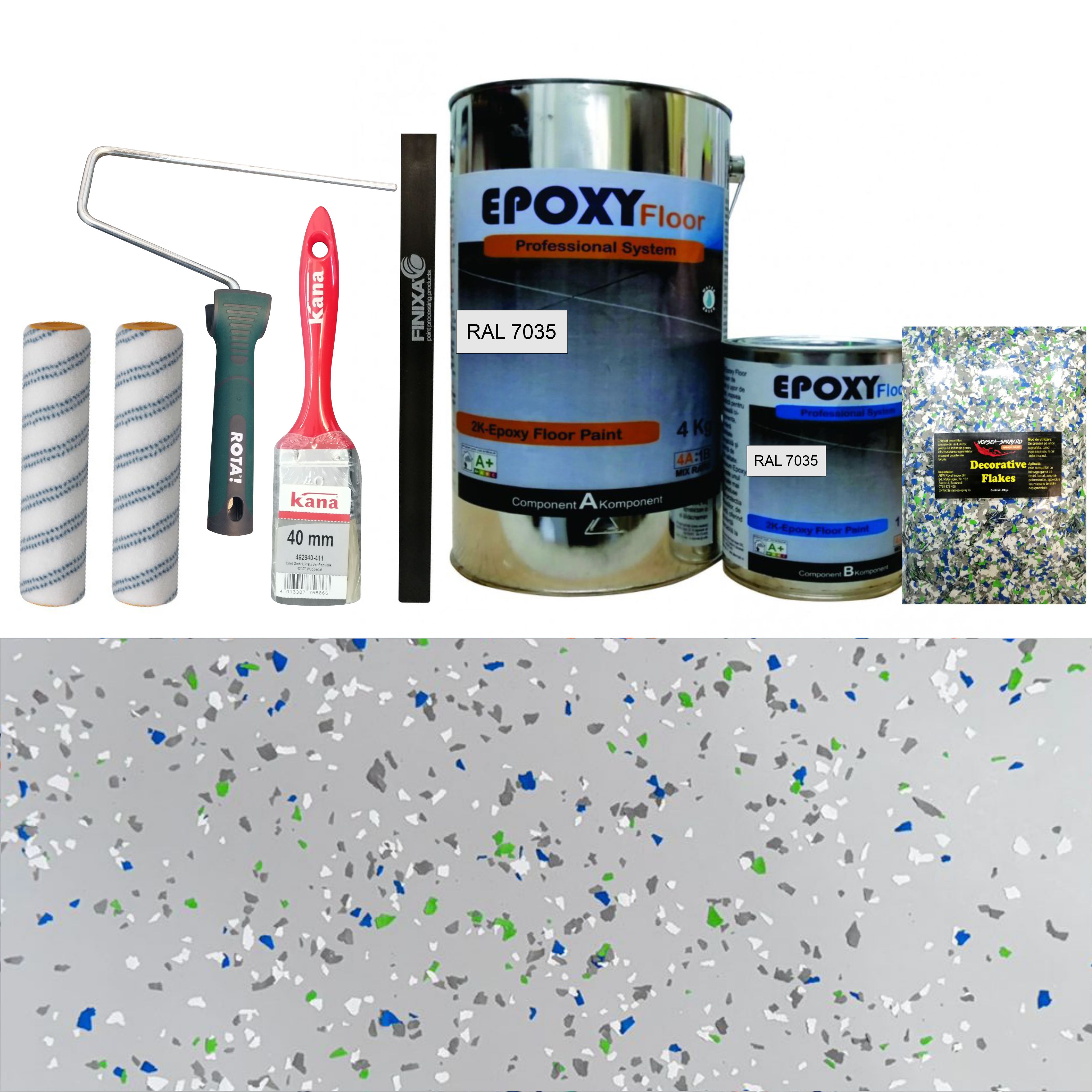 Set Vopsea Epoxidica Gri Deschis Sporty Blue