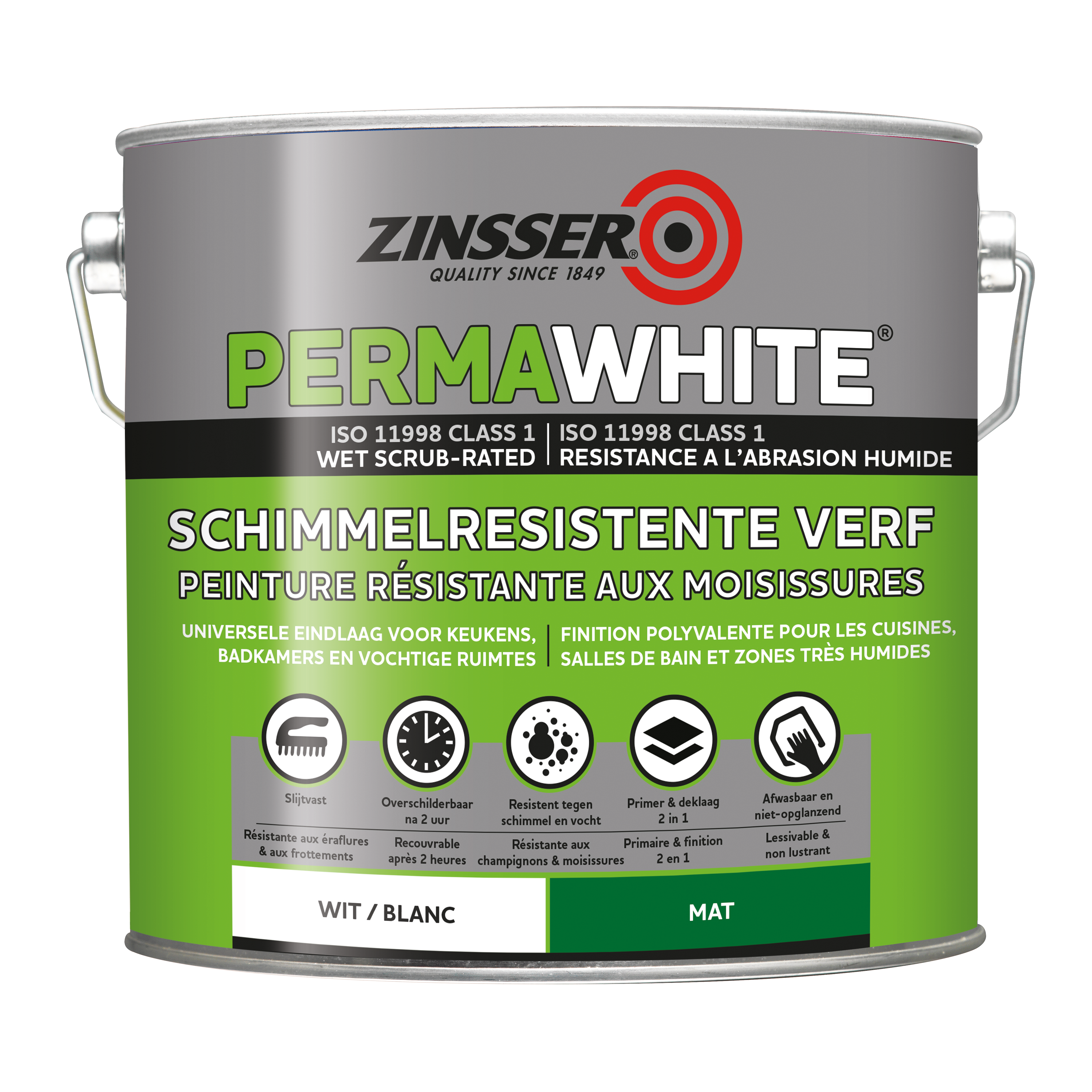 Vopsea Antifungica, Zinsser PermaWhite, Mat, 10 Litri