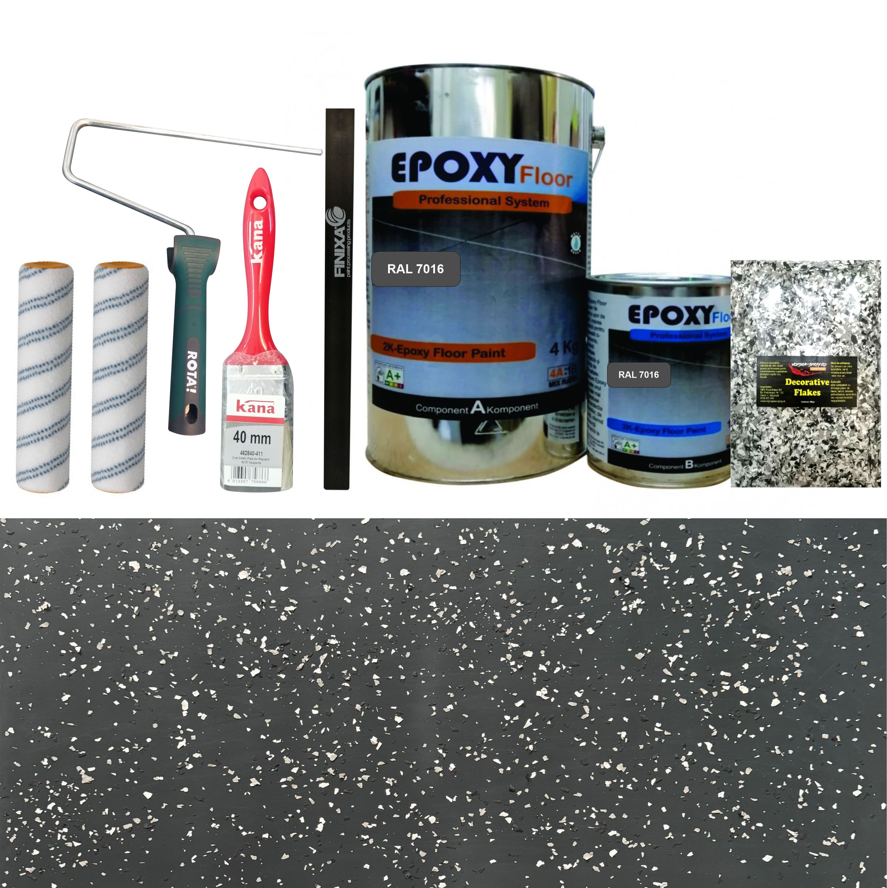 Set Vopsea Epoxidica Antracit Crazy Grey
